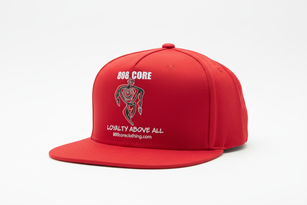 Red Flat Brim Kamacap